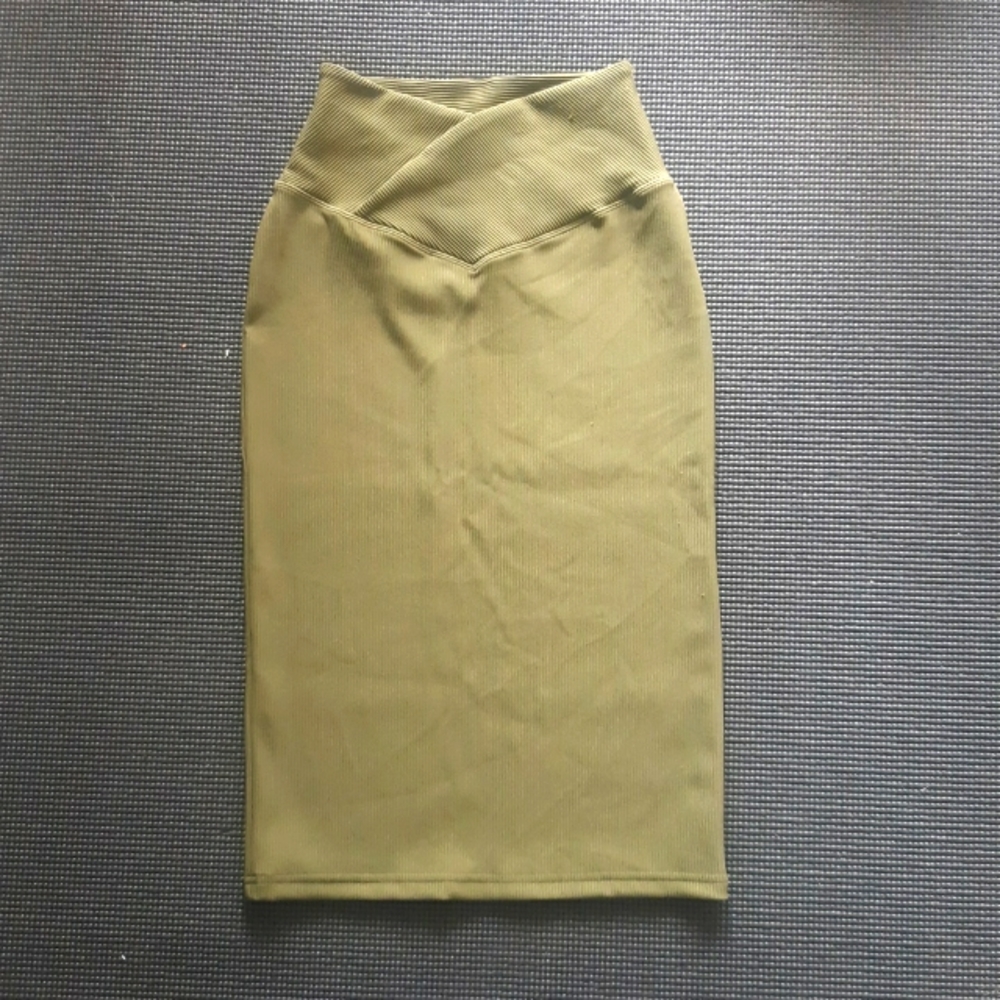 Olive green pencil skirt